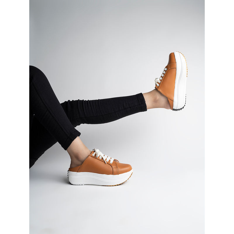 Shoetopia Women Tan Solid Sneakers (EURO 37)