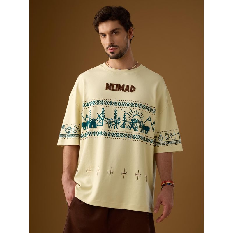 The Souled Store Nomad: Life Mens Super Oversized T-Shirt (2XL)