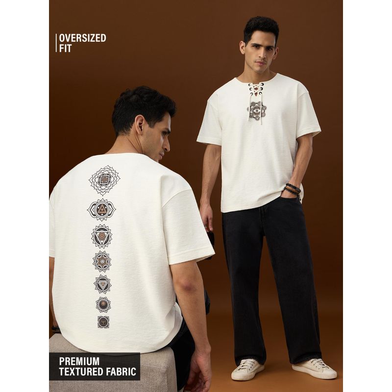 The Souled Store Tss Originals: Seven Chakras Mens Oversized T-Shirt (XXS)