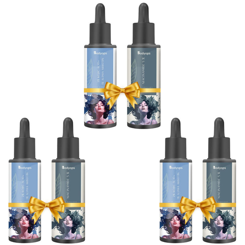BODYOPS Kojic Acid 2% + Alpha Arbutin 1% & Niacinamide 5% (30ml Each - Pack Of 3)