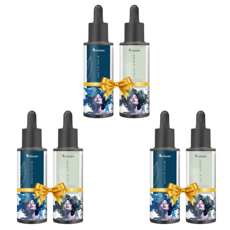 BODYOPS Salicylic Acid 2% & Lactic Acid 10% (30ml Each - Pack Of 3)
