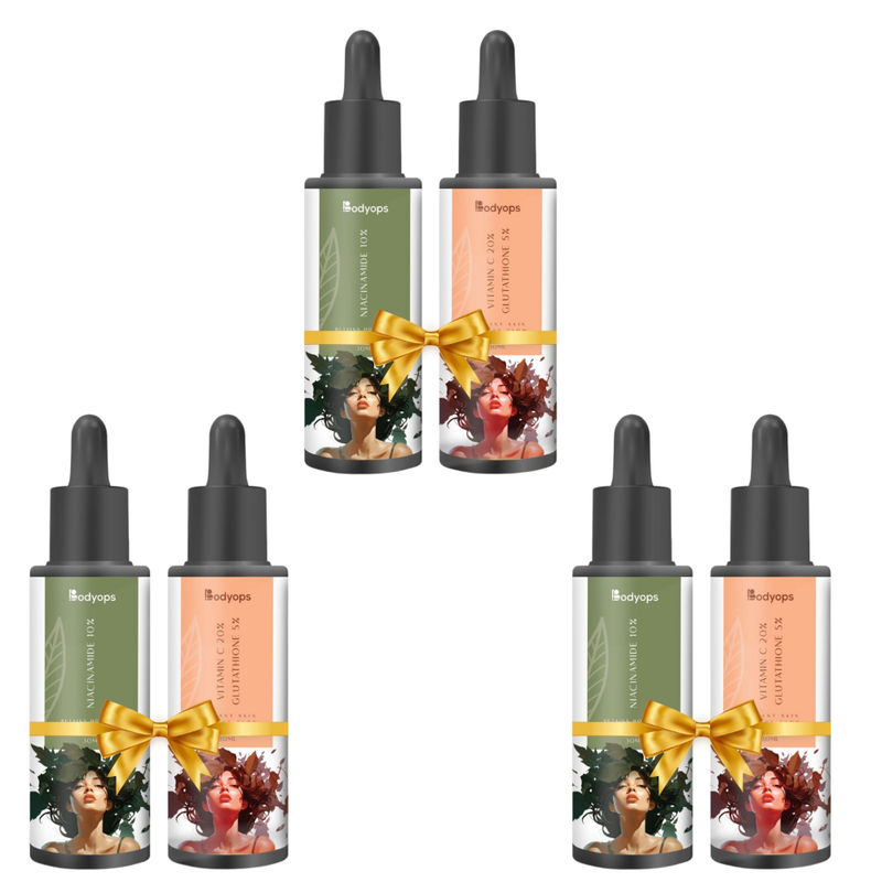 BODYOPS Niacinamide 10% & Vitamin C 20% + Glutathione 5% (Pack Of 3)