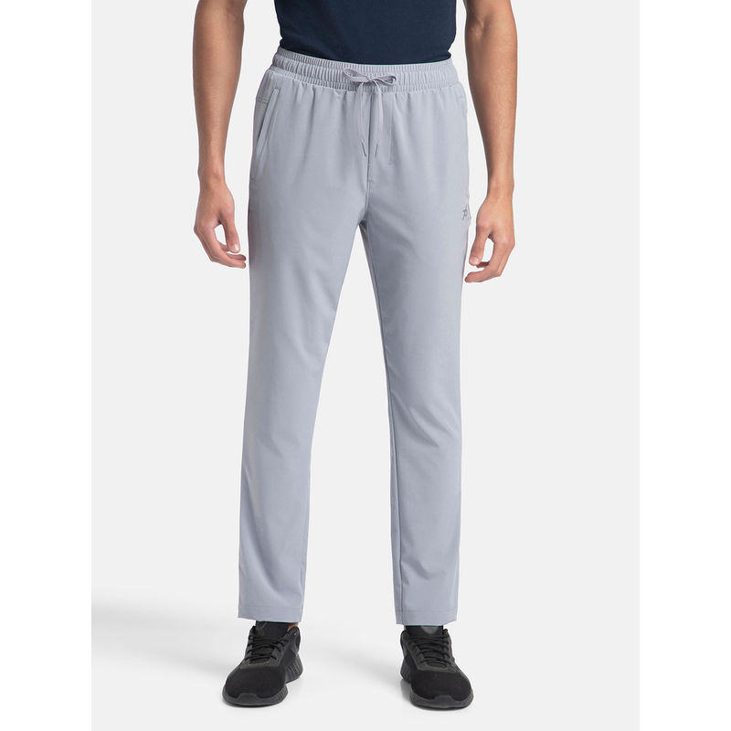 Jockey MV25 Men Recycled Microfiber Elastane Slim Fit Active Wear Trackpants-CP Grey (L)