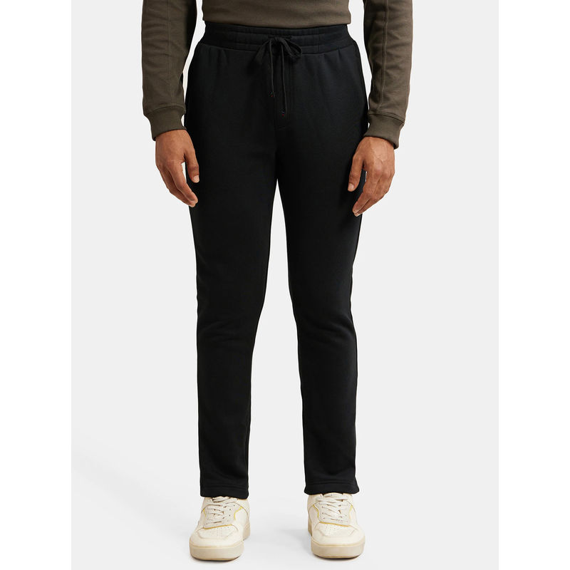 Jockey UM53 Men Super Combed Cotton Rich Fleece Trackpants - Black (L)