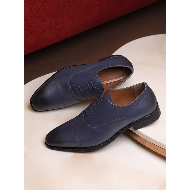 Louis Stitch Men Blue Premium Egyptian Crust Leather Formal Oxfords (UK 6)