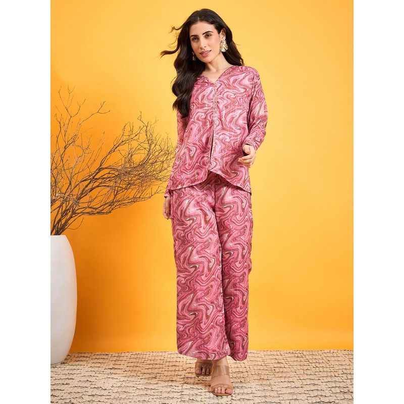 The Kaftan Company Peachy Peach Lurex Co-Ord (Set of 2) (XL)
