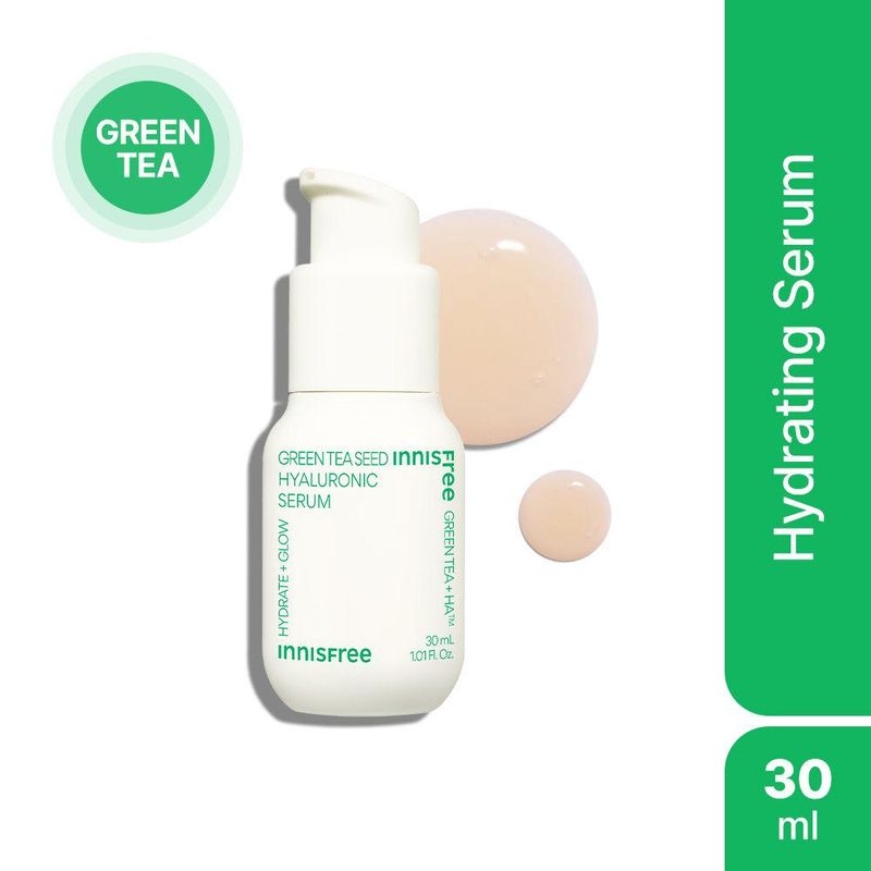 Innisfree Hyaluronic Acid Green Tea Seed Mini Serum For Glowing & Hydrated Skin