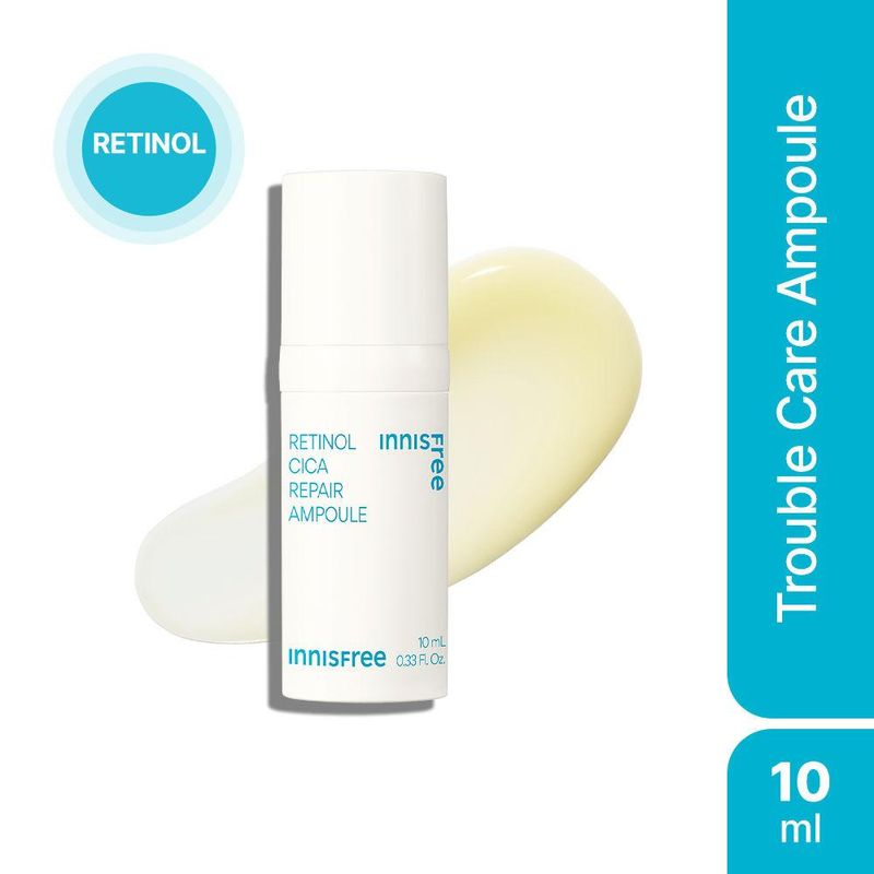 Innisfree Retinol Cica Repair Ampoule With Hyaluronic Acid For Sensitive Skin - Reduces Skin Blemishes