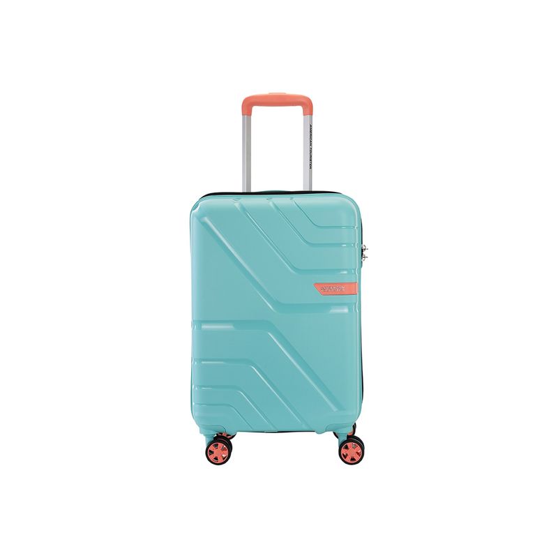 American Tourister Upland Sport Solid 8 Spinner Wheel Hard Side Trolley Bag - Blue (S)