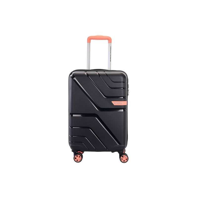 American Tourister Upland Sport Solid 8 Spinner Wheel Hard Side Trolley Bag - Black (S)