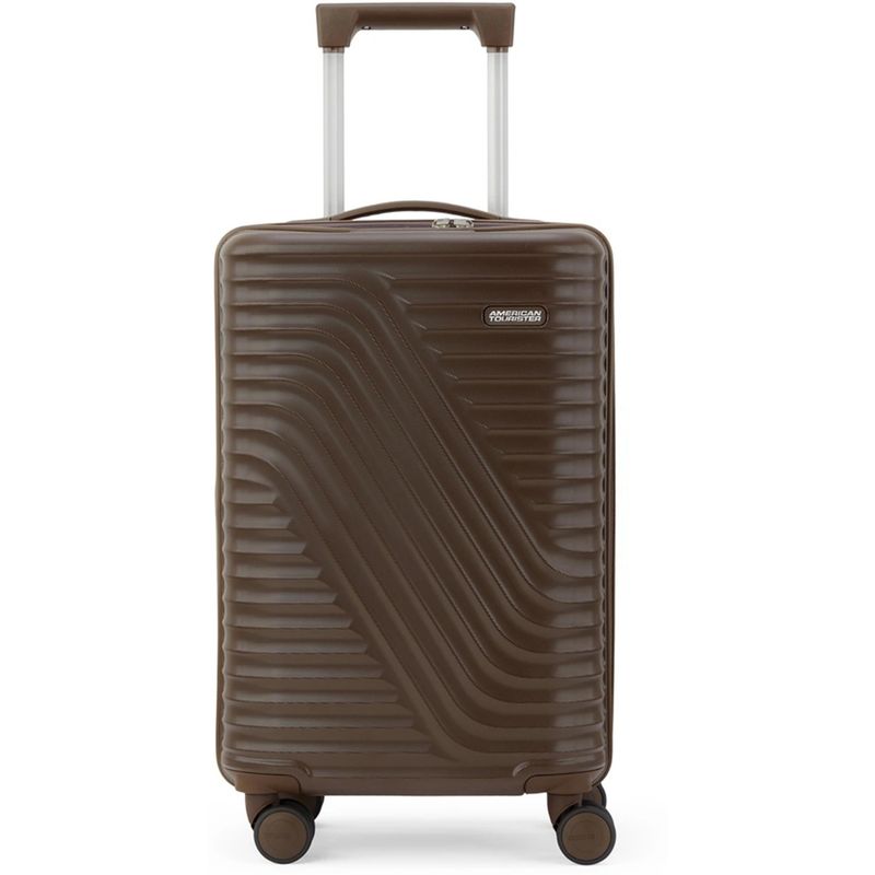 American Tourister Travix Solid 8 Spinner Wheel Hard Side Trolley Bag - Brown (S)