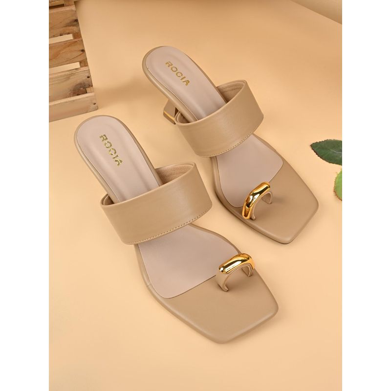 ROCIA Beige Women Kitten Heels (EURO 37)