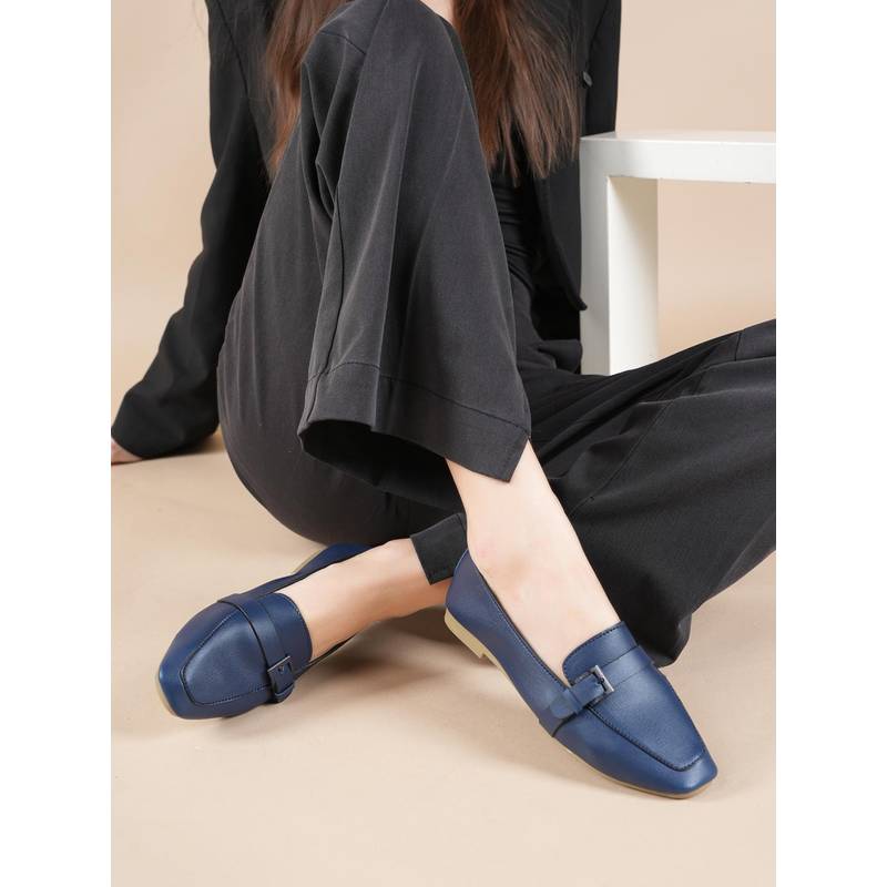 MOZAFIA Navy Blue Women Casual Loafers (UK 9)