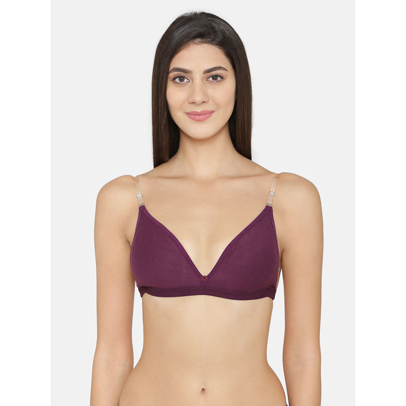 Abelino Purple Transparent Back Non padded T-shirt Bra - Purple (28B)