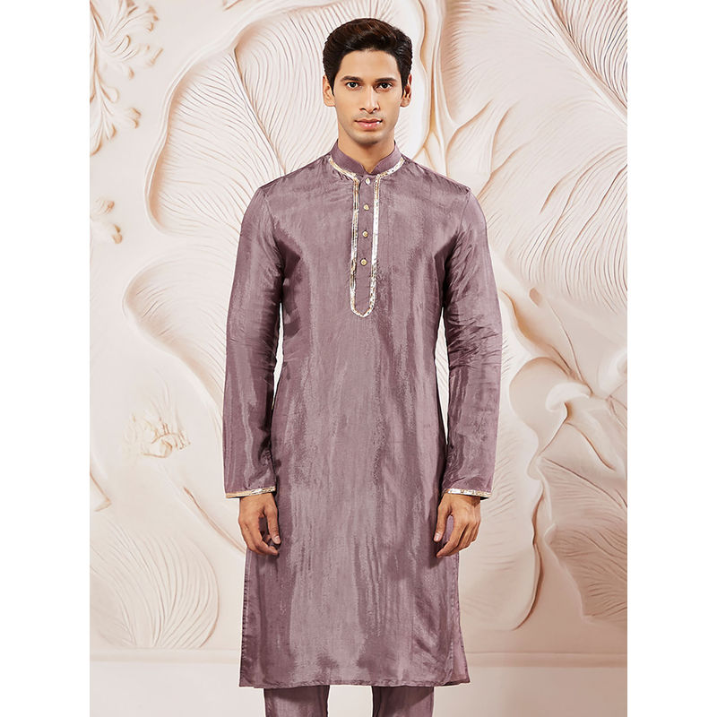 Vastramay Lavender Solid Regular Fit Kurta (36)