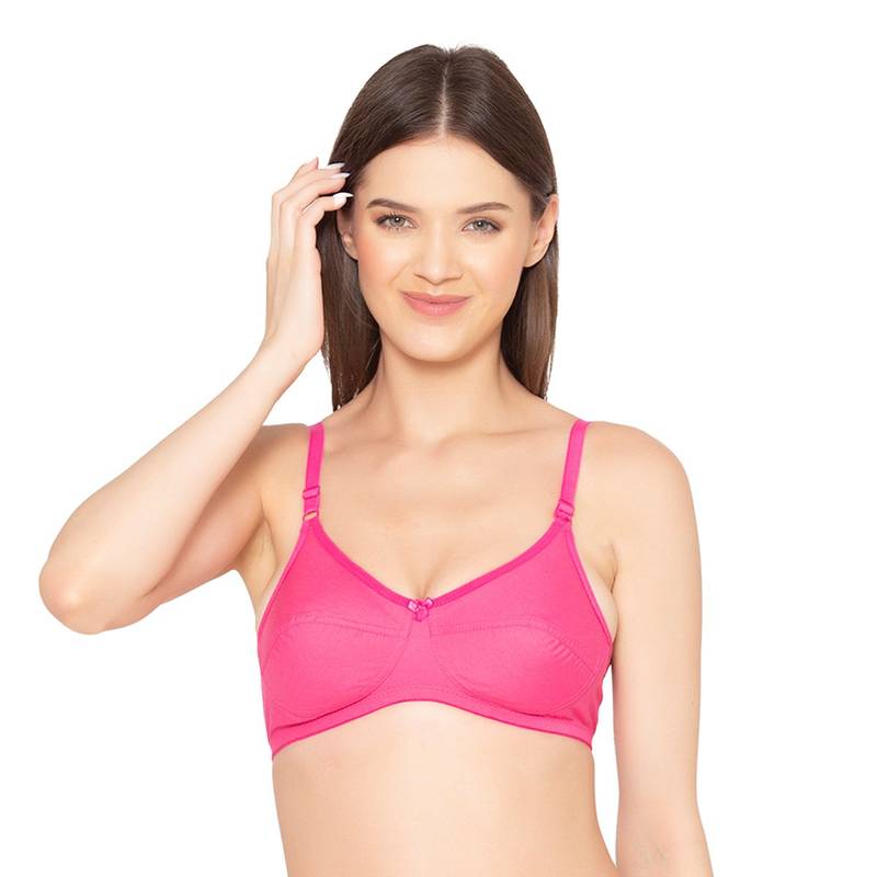 Groversons Paris Beauty Women'S Non-Padded Wirefree Full-Coverage Bra - Pink (32D)