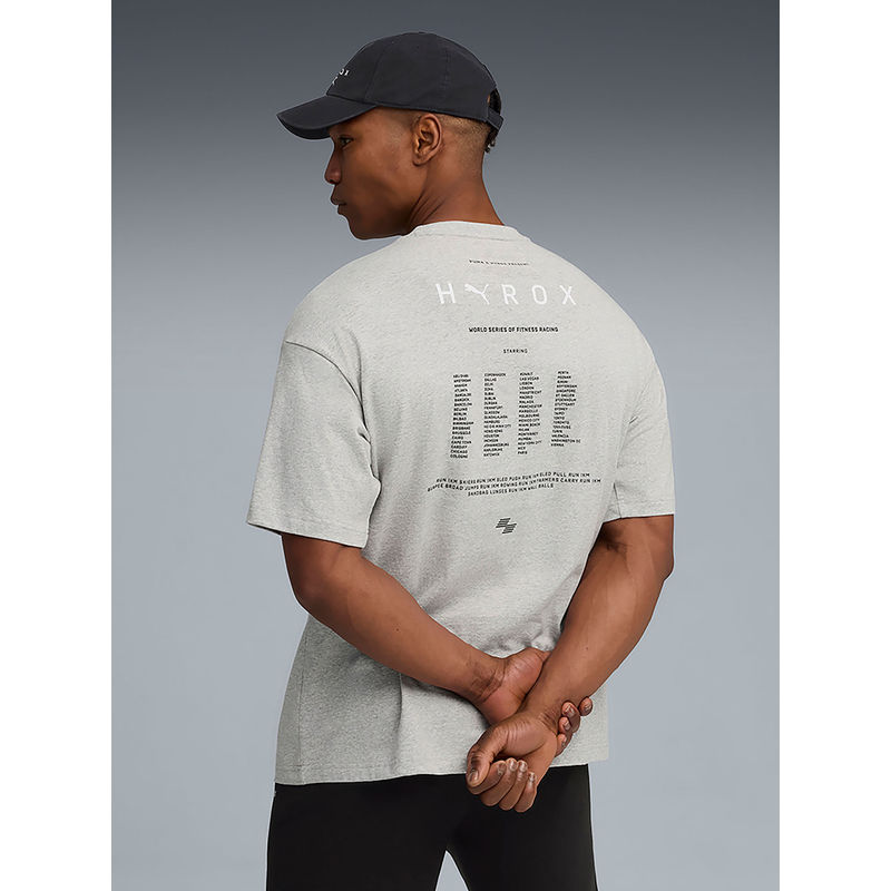 Puma X Hyrox Men Grey Training Oversized T-Shirt (L)