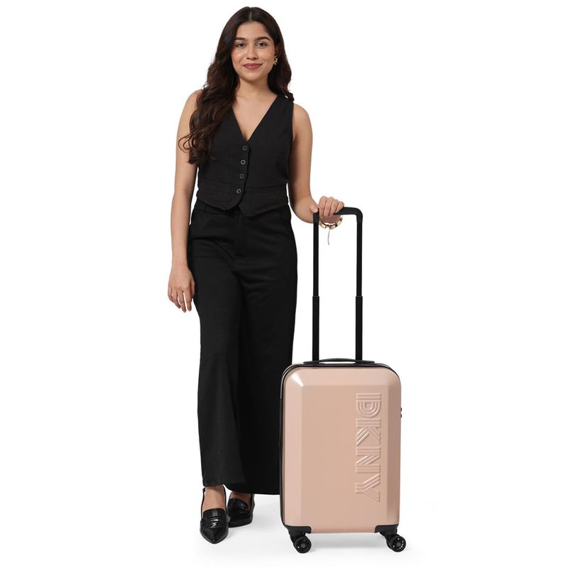 DKNY BEVELED Range Pale Peach 22 Cabin Hard Luggage Bag (S)