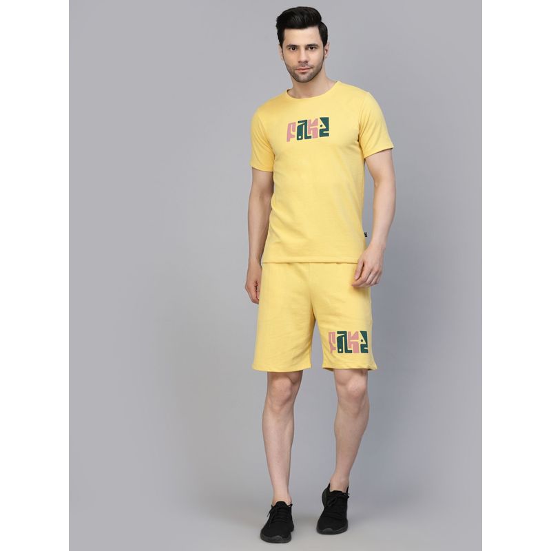 RIGO Men Yellow Terry Co-Ord (Set of 2) (S)