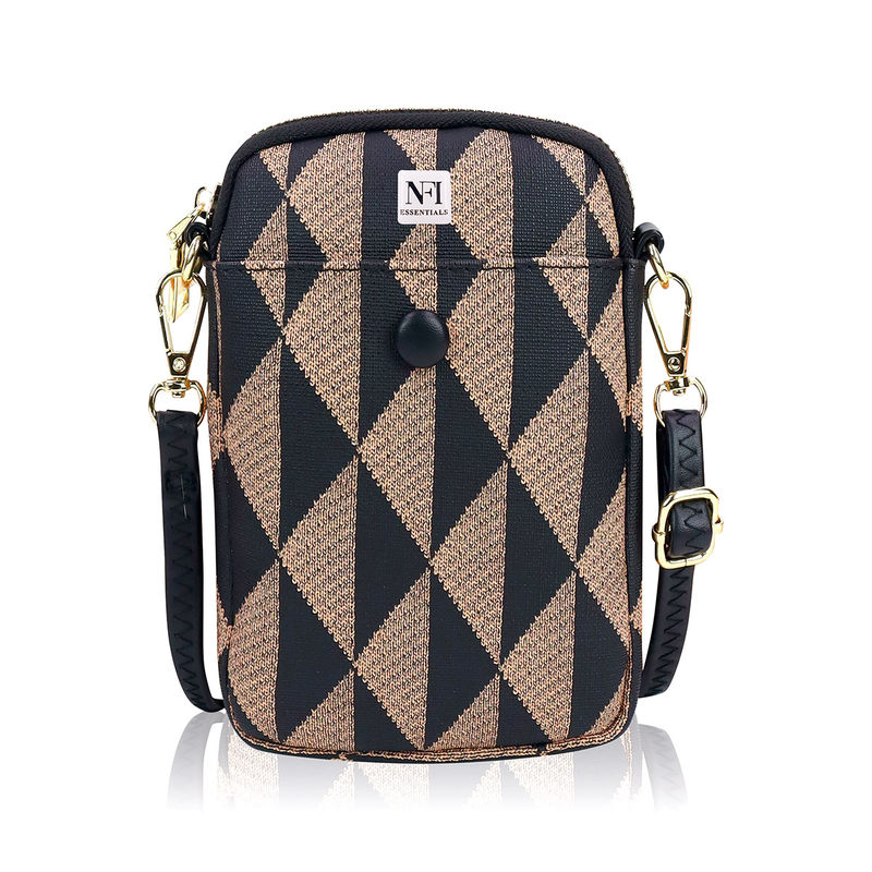 Buy NFI Essentials Women Black Printed Crossbody Sling Bag Online
