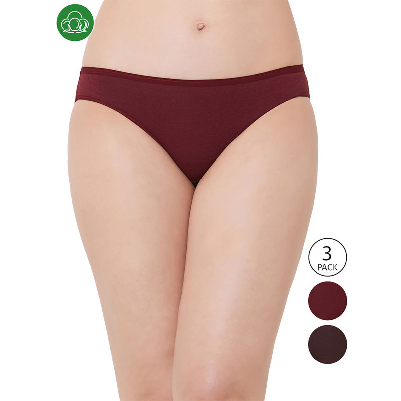 Inner Sense Organic Cotton Antimicrobial Bikini - Multi-Color (Pack of 3) (S)