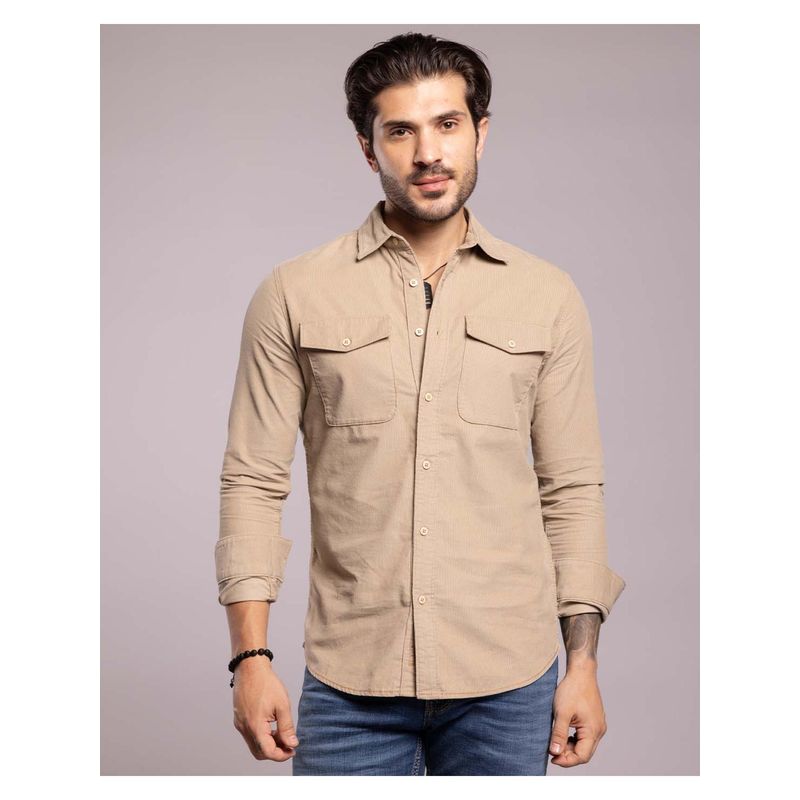Buy ROOKIES Winter Khaki Full Sleeves Corduroy Shirt (Rjs2114A) Online