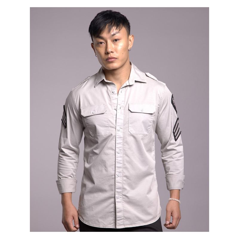 ROOKIES Winter Lt Grey Full Sleeves Solid Shirt (Rjs2124A) (XL)
