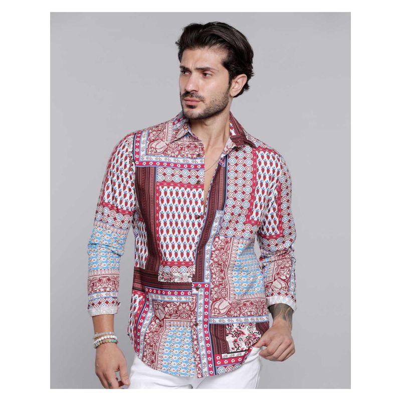 ROOKIES Winter Multi Color Full Sleeves Printed Shirt (Rjs2491) (S)