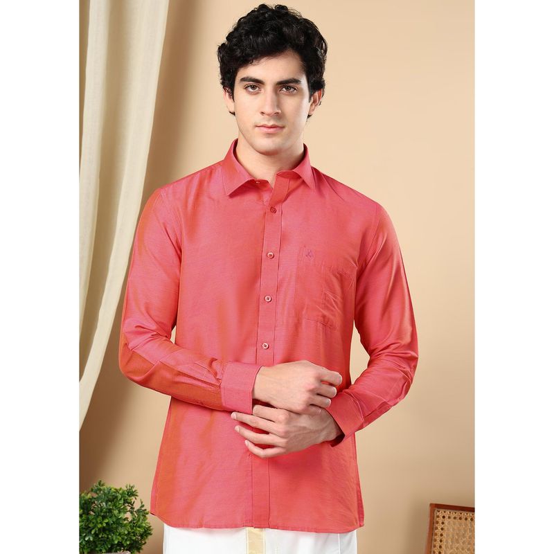 TATTVA Men Fuchsia Solid Shirt (38)