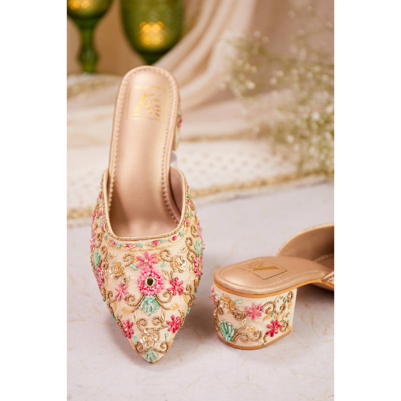 House of Vian Women Multi-Color Gulistan Heeled Mules (EURO 36)