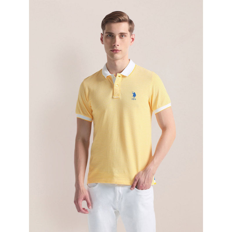 U.S. POLO ASSN. Horizontal Stripe Logo Polo T-Shirt (S)