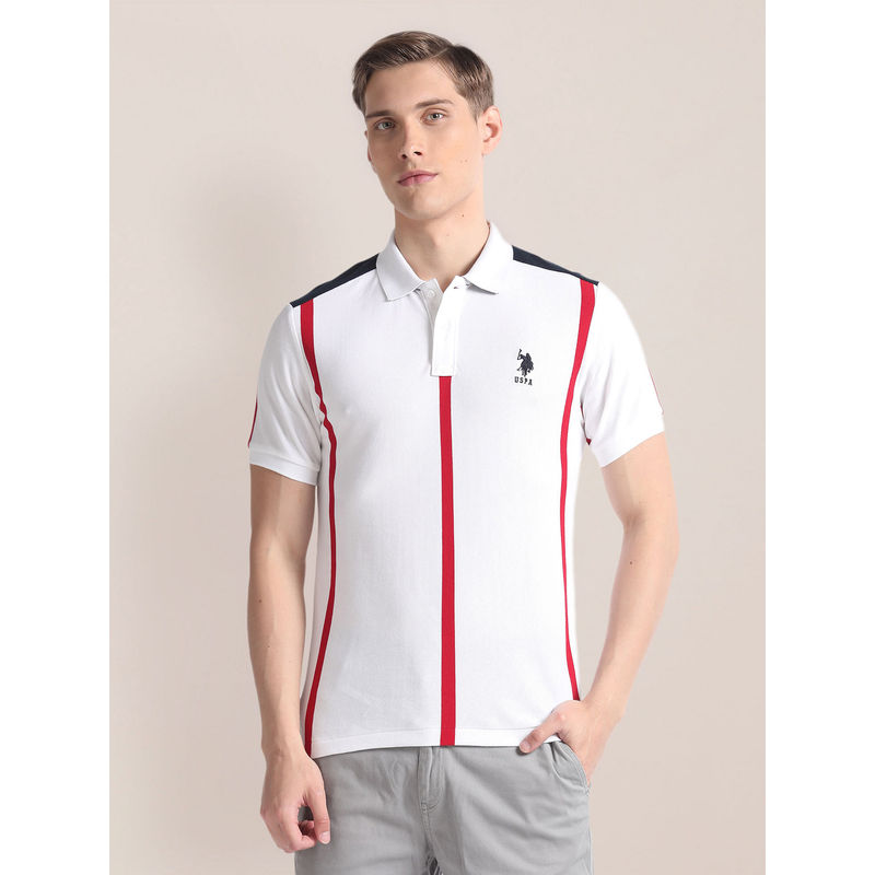 U.S. POLO ASSN. Vertical Stripe Cotton Polo T-Shirt (2XL)