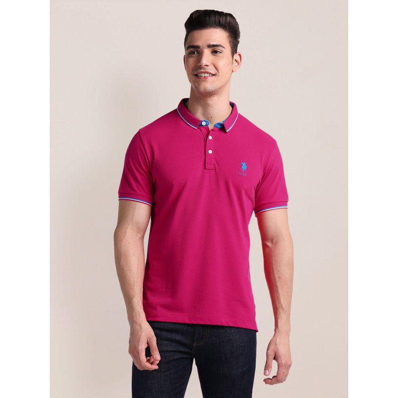 U.S. POLO ASSN. Slim Fit Solid Polo T-Shirt (M)
