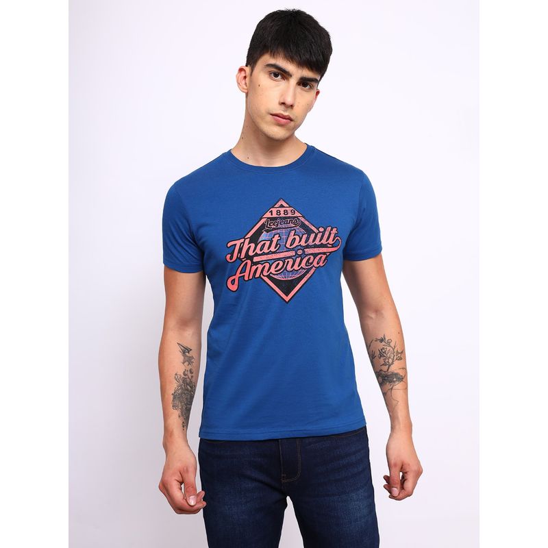 Lee Mens Graphic Blue T-Shirt (Slim) (S)