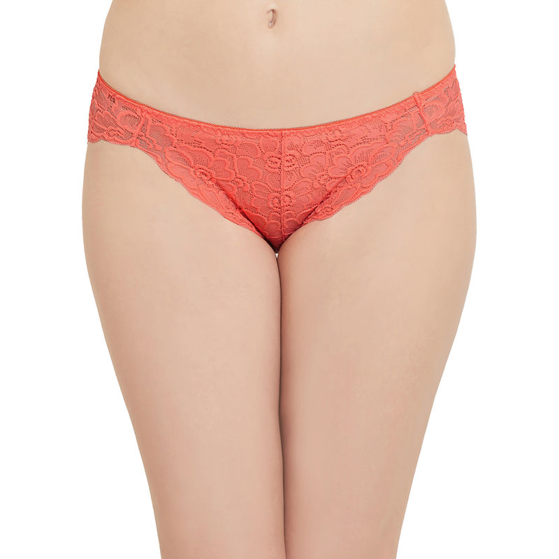 Wacoal Plush Desire Low Waist Lacy Bikini Panty - Coral (L)