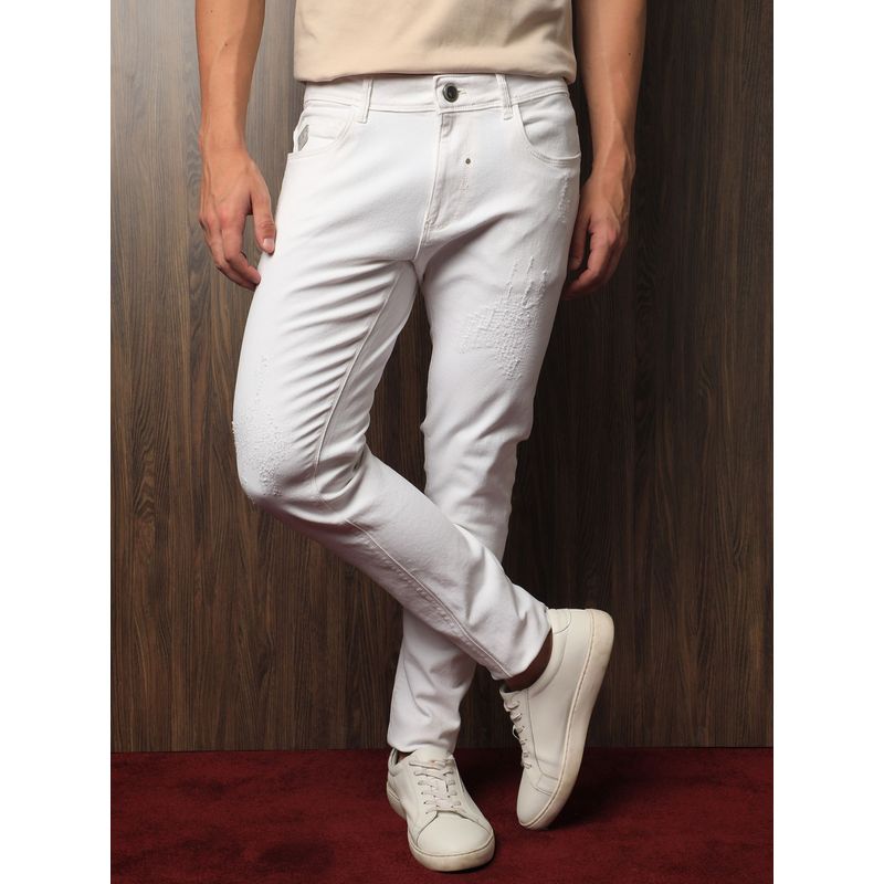 Rare Rabbit Astral Primary White Solid Jeans (30)