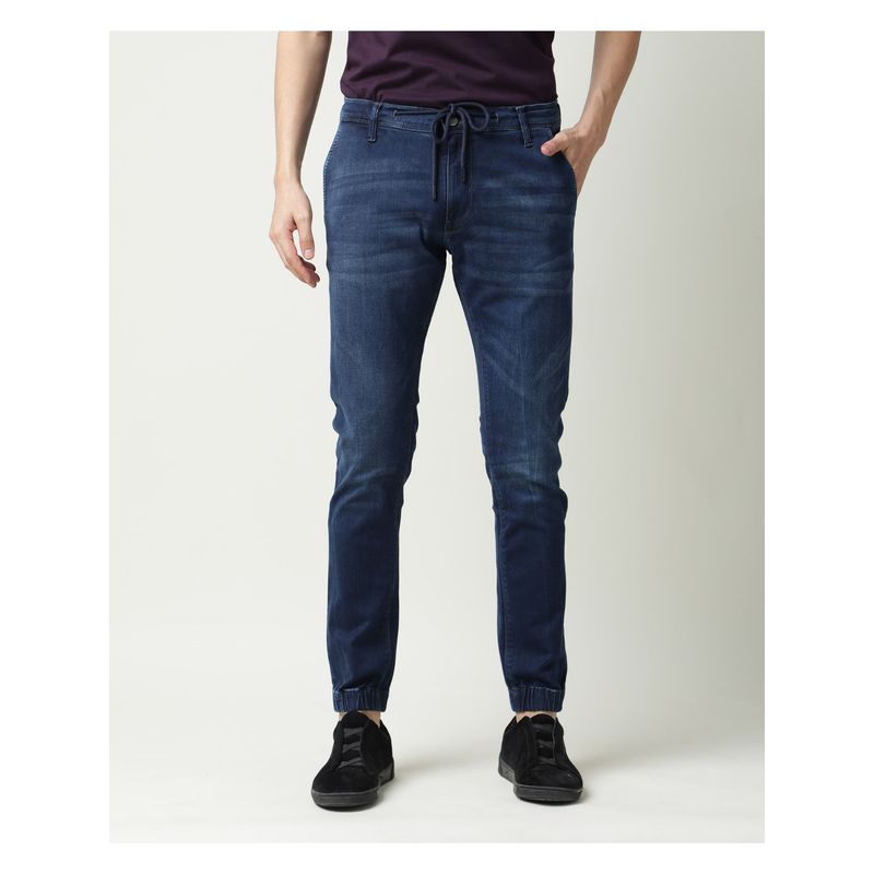 Rare Rabbit Villa Primary Navy Solid Jeans (30)