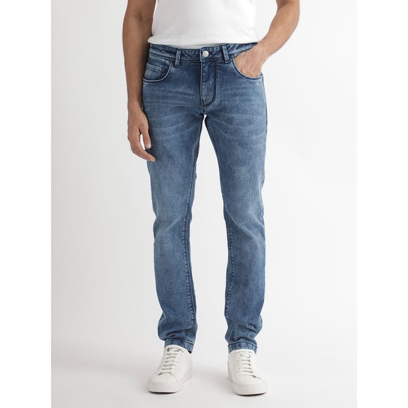 Rare Rabbit Widz Primary Blue Solid Jeans (30)