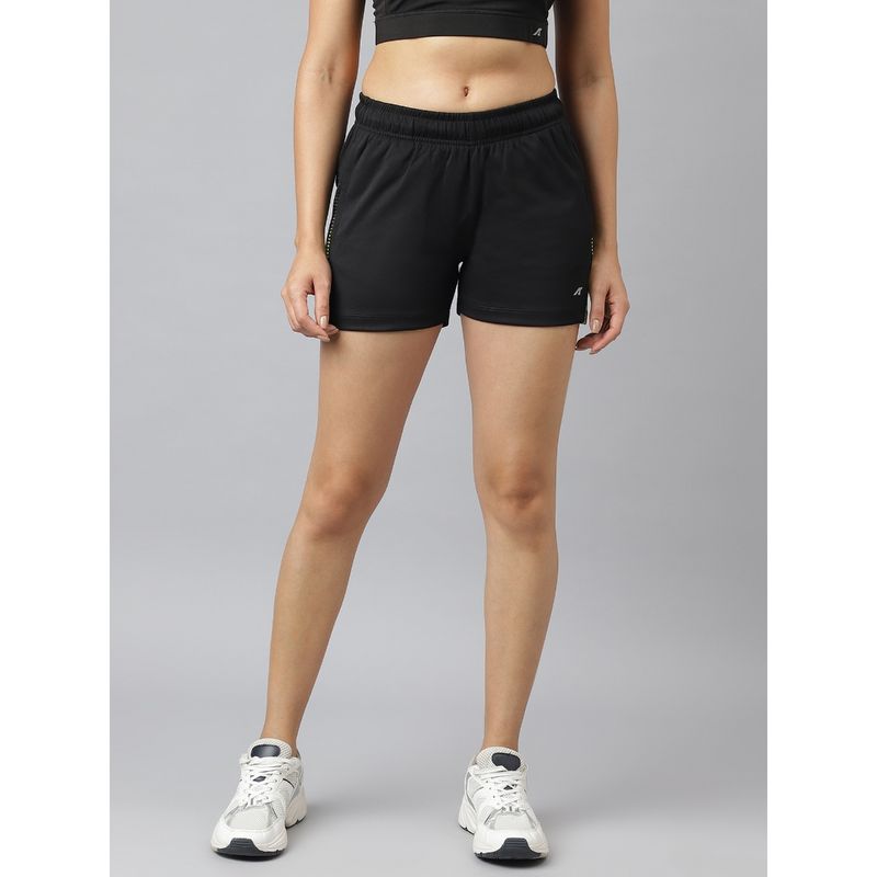 Alcis Womens Black Anti-Static Soft-Touch Slim-Fit Training Shorts (XS)