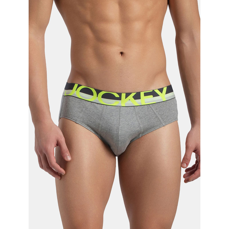 Jockey FP01 Men Super Combed Cotton Solid Brief - Grey (S)