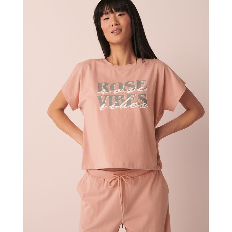 La Vie En Rose Cotton Spandex T-Shirt - Pink (XS)