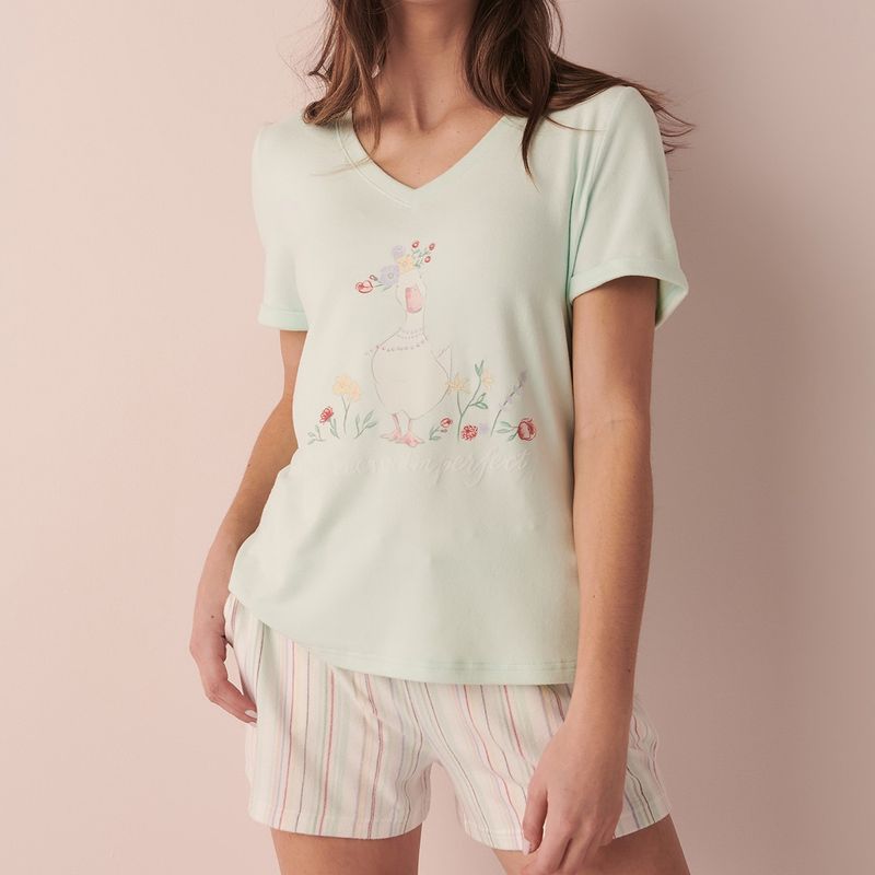 La Vie En Rose Sweater Knit T-Shirt - Blue (XS)