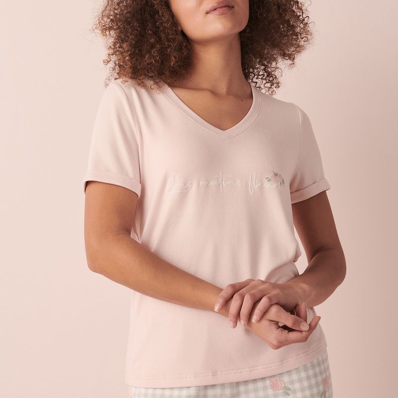 La Vie En Rose Sweater Knit T-Shirt - Pink (XS)