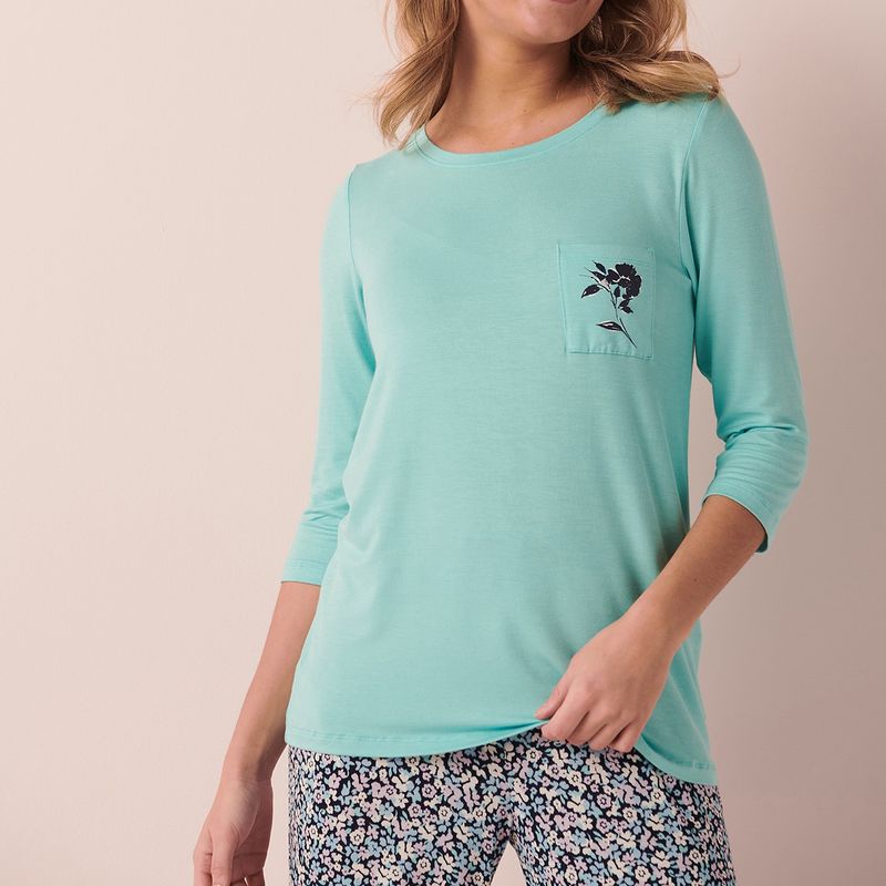 La Vie En Rose Timeless Beauty Three Fourth Sleeve - Blue (XS)