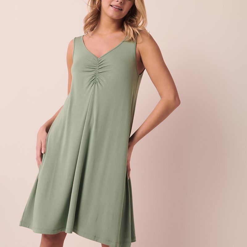 La Vie En Rose Bamboo Chemise - Green (S)
