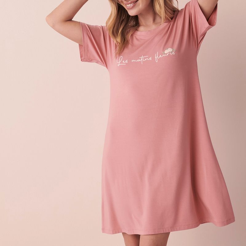La Vie En Rose Bamboo Sleepshirt - Pink (XS)