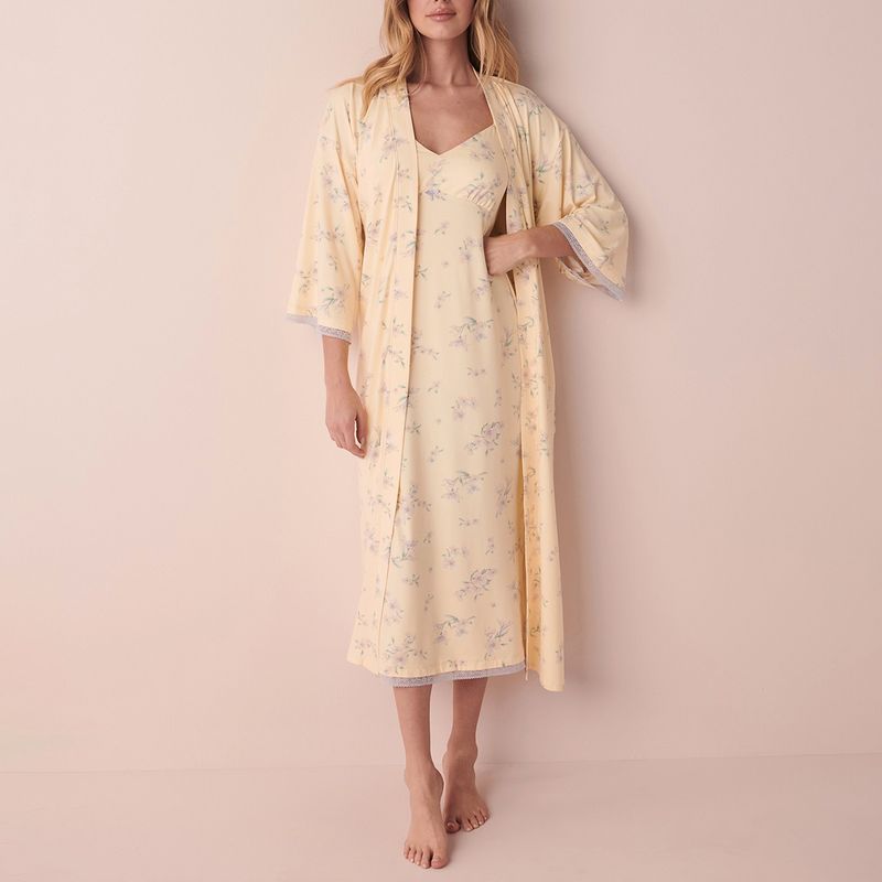 La Vie En Rose Diane Peachy D Lace Kimono - Yellow (L)