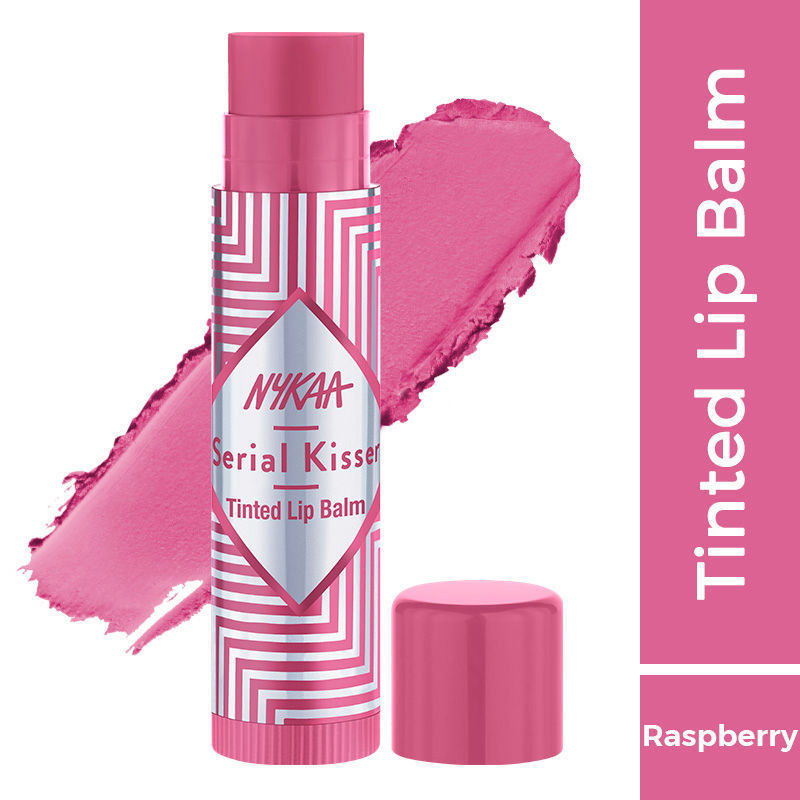 Nykaa Serial Kisser Moisturising Tinted Lip Balm With Shea Butter & Vitamin E Raspberry Deep Pink