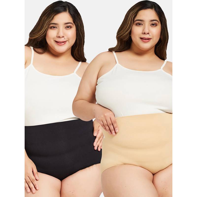 G Heist Women Plus Size High-Waist Seamless Shaping Briefs (Pack Of 2) (L)