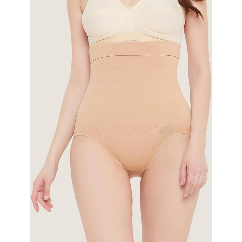 G Heist Women Skin-Colored Solid High-Waist Seamless Shaping Brief (M)